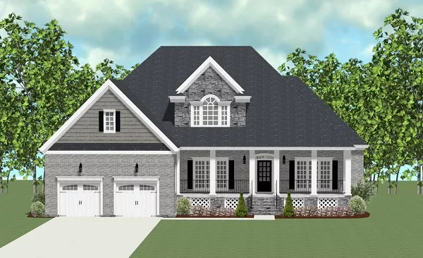 image of 2 story craftsman house plan 9396